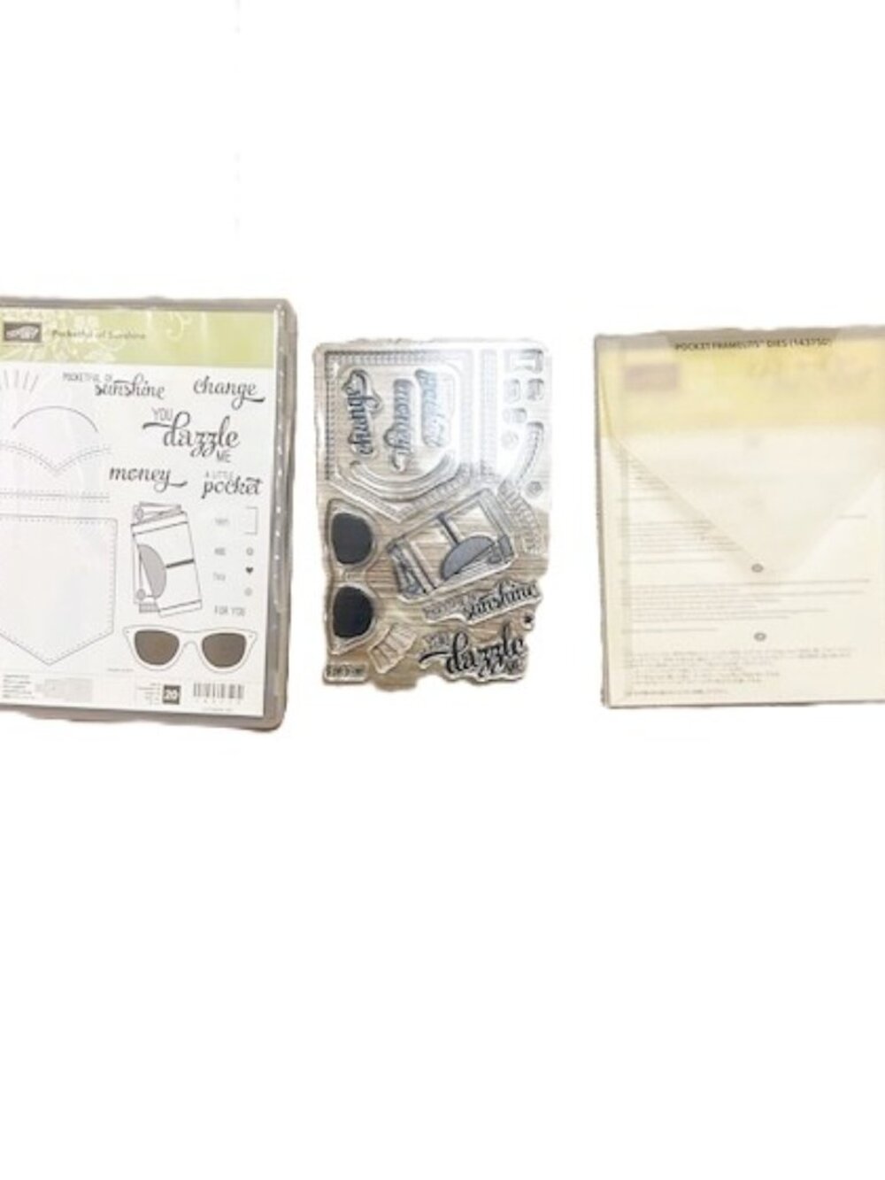 Stampin Up Pocket of Sunshine x 2 Per Photos Photopolymer stamp Metal die Read